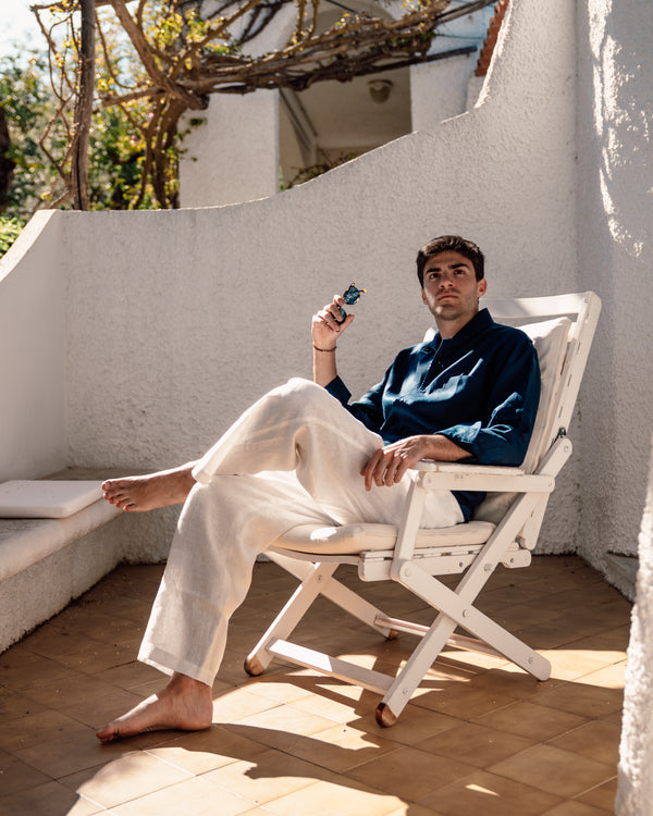Pantalone Ace in lino BIANCO SETA