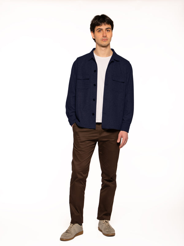 Overshirt Aifa in lana viscosa BLU NAVY