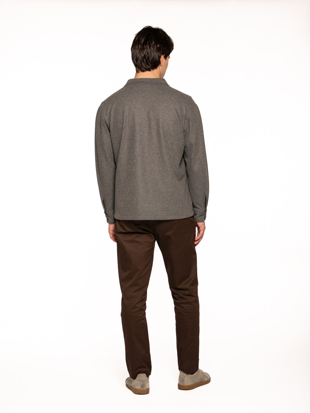 Overshirt Aifa in lana viscosa FUCILE/NERO