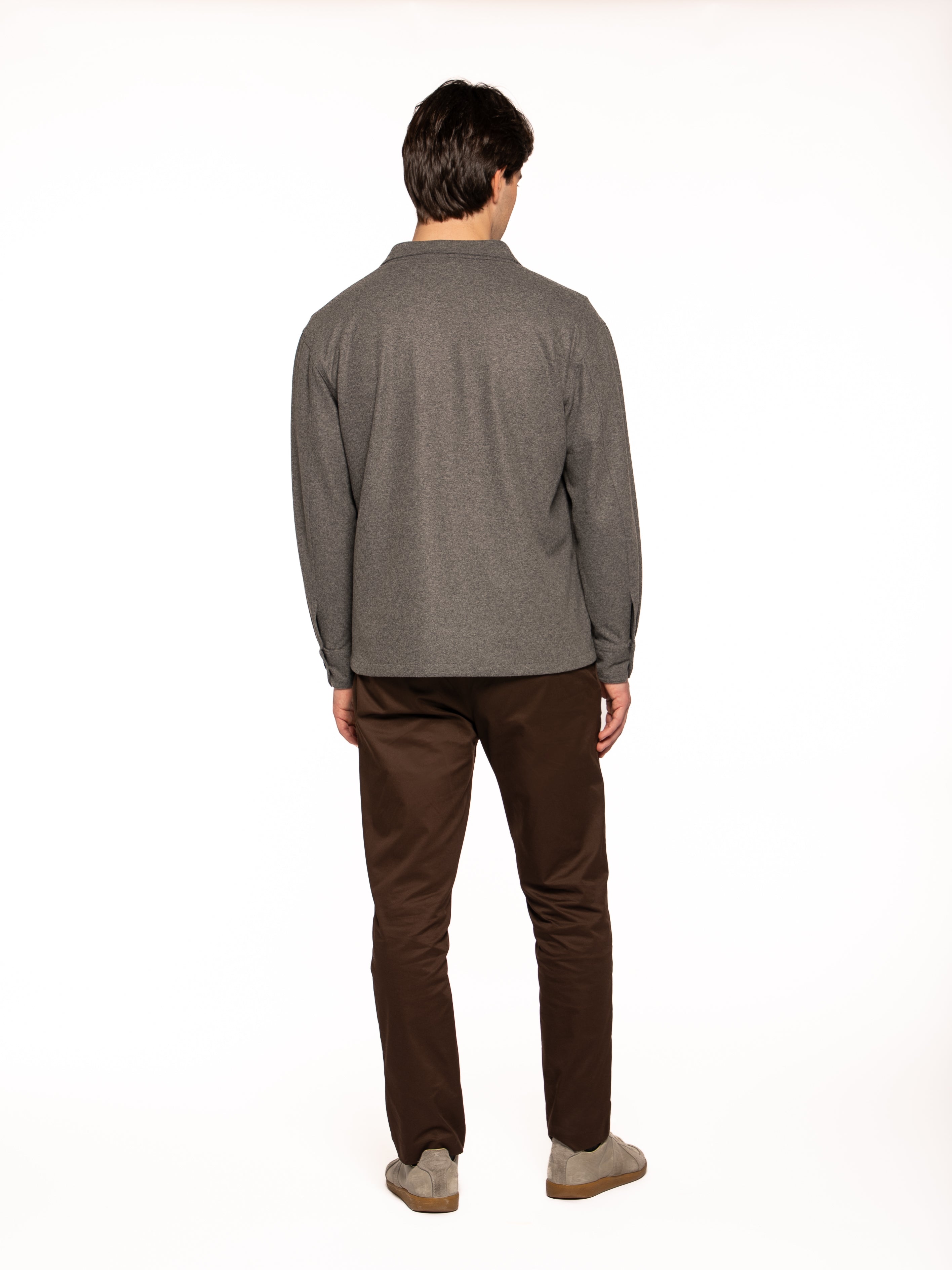 Overshirt Aifa in lana viscosa FUCILE/NERO