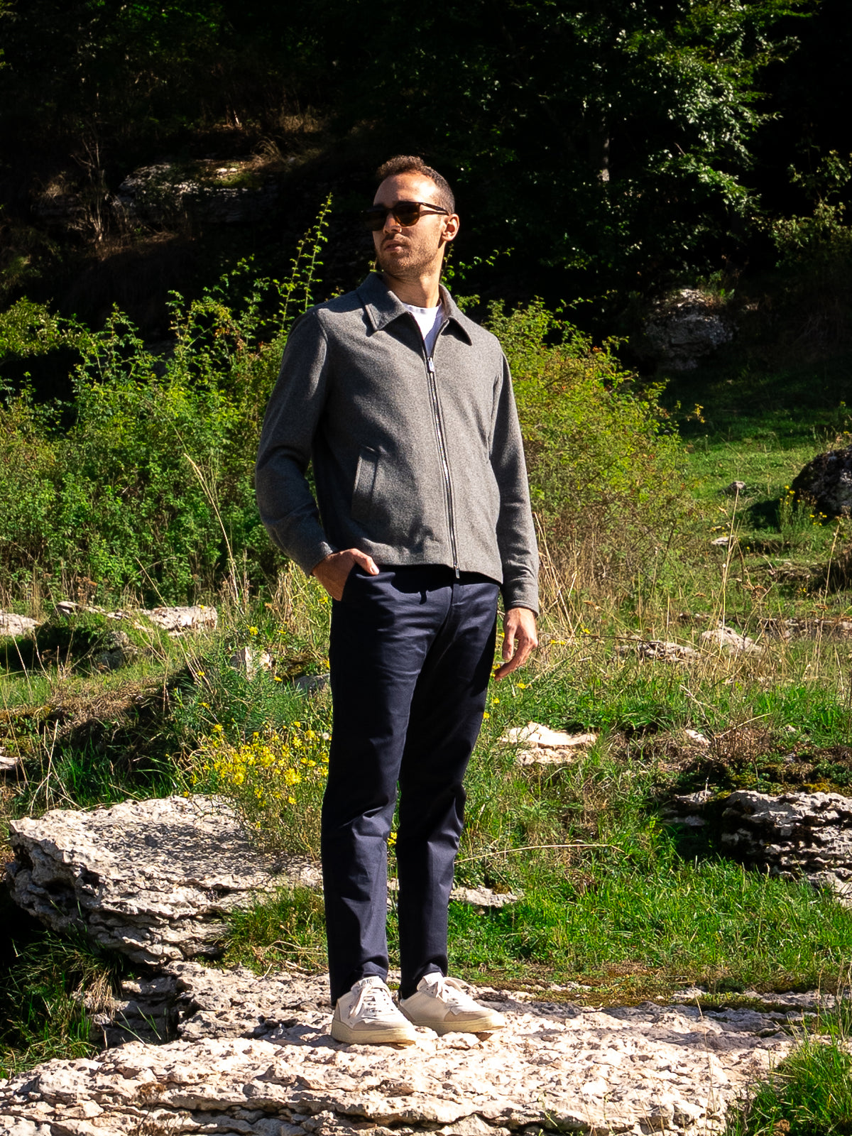 Blouson Cripton in lana viscosa FUCILE/NERO