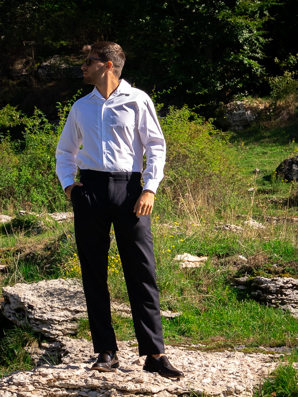Pantalone Kellog in lana BLU NAVY