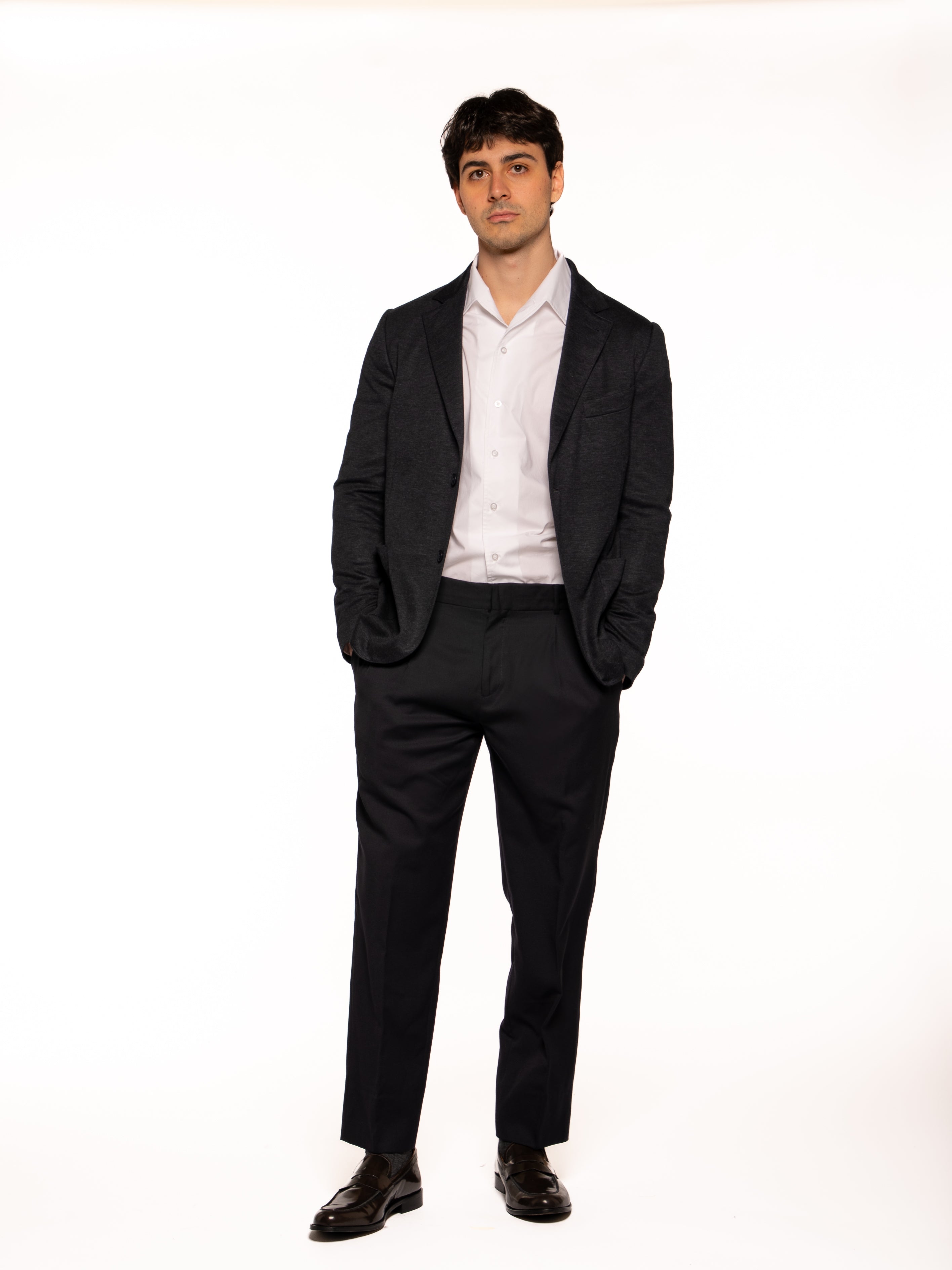 Giacca Pepita in lana viscosa BLU NAVY