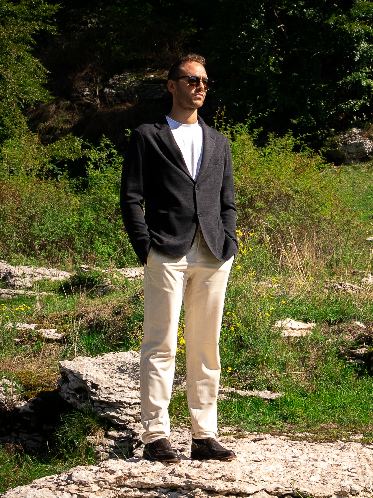 Giacca Pepita in lana viscosa DARK GREY