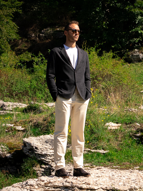 Giacca Pepita in lana viscosa DARK GREY