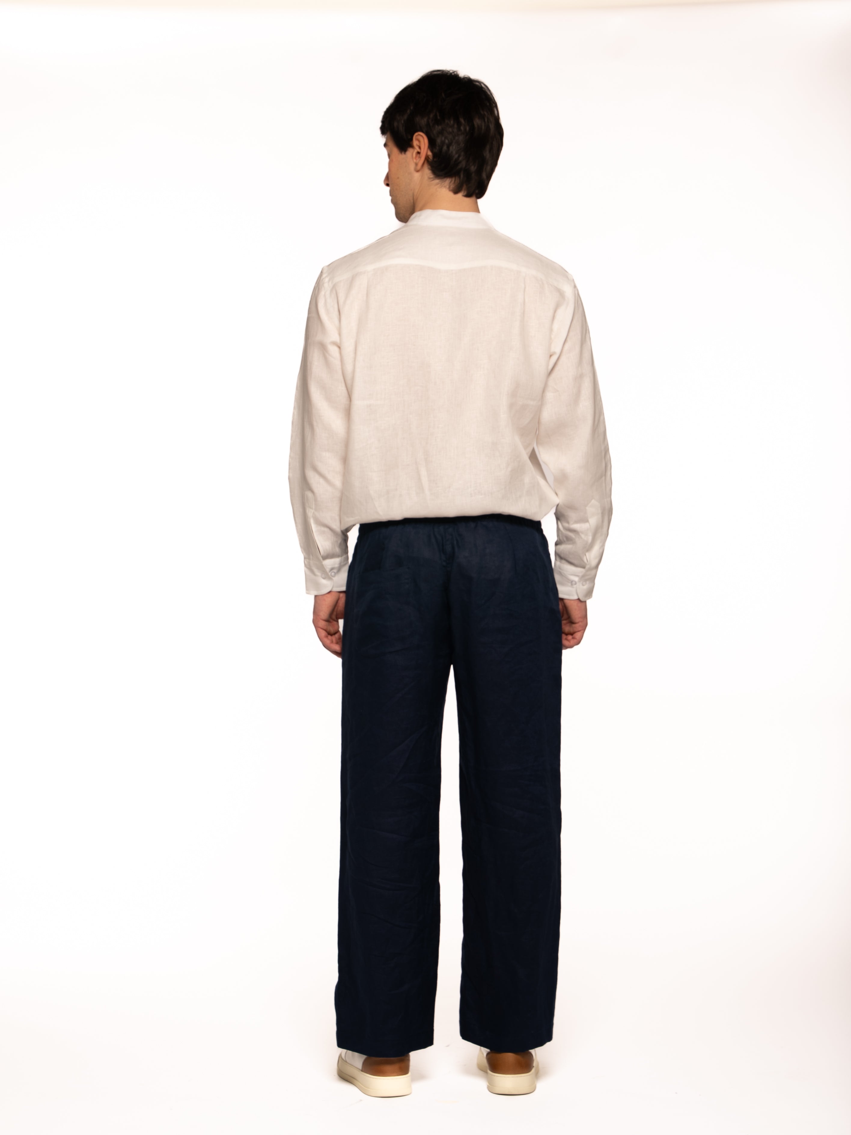 Pantalone Ace in lino BLU