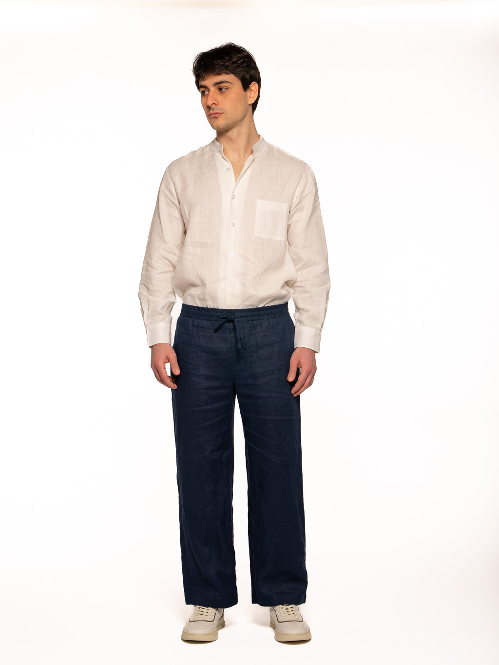 Pantalone Ace in lino BLU