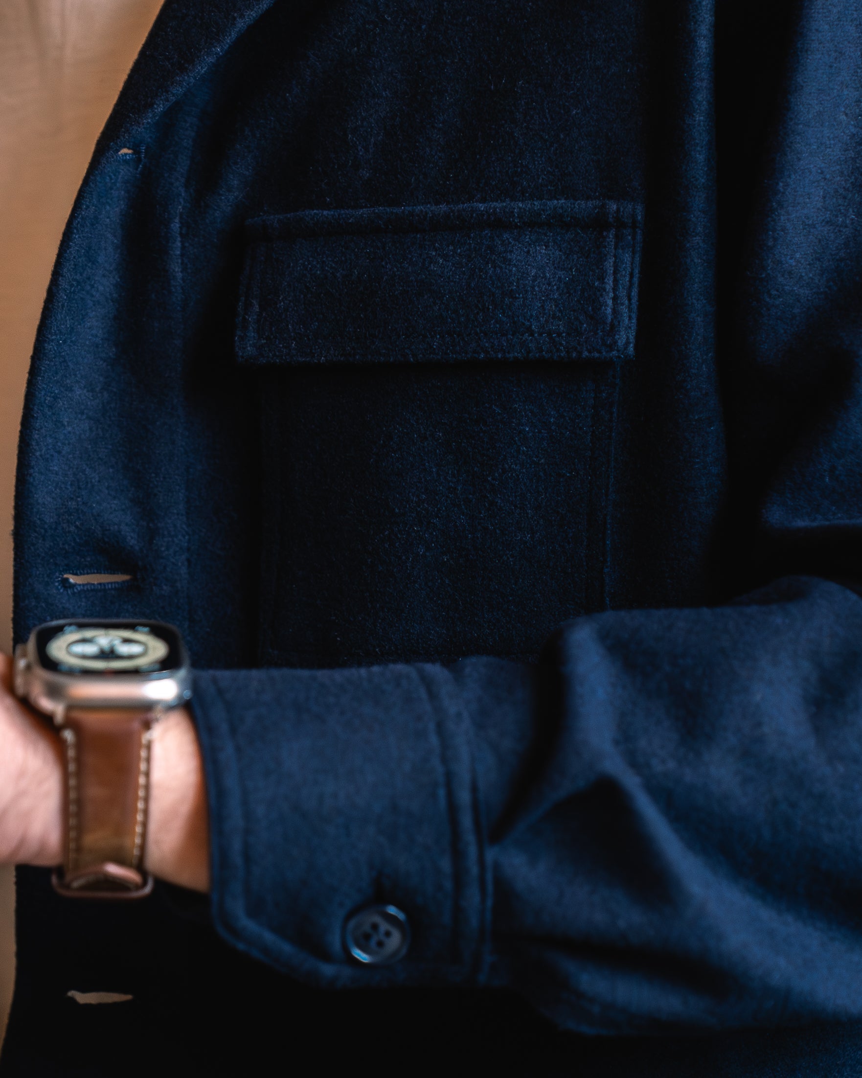 Overshirt Aifa in lana viscosa BLU NAVY