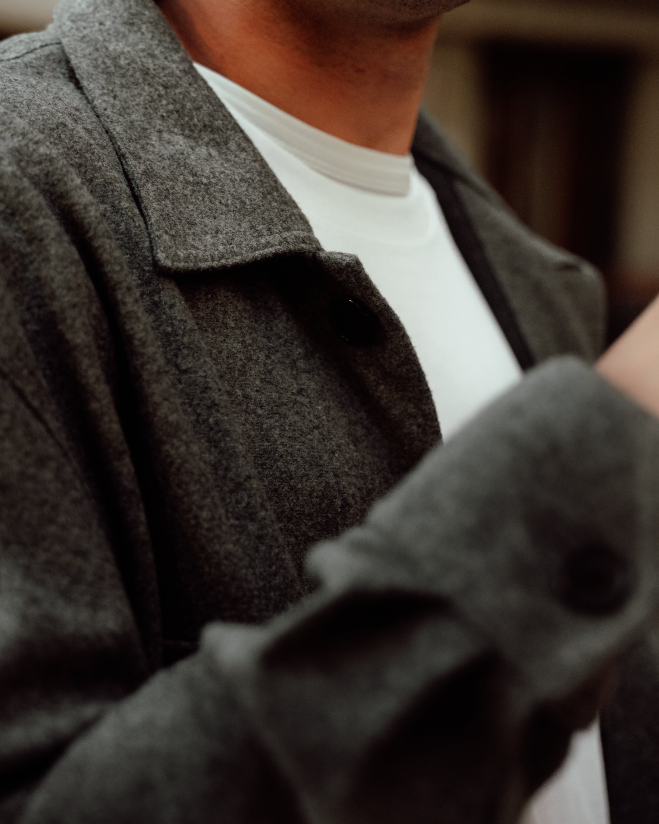 Overshirt Aifa in lana viscosa FUCILE/NERO