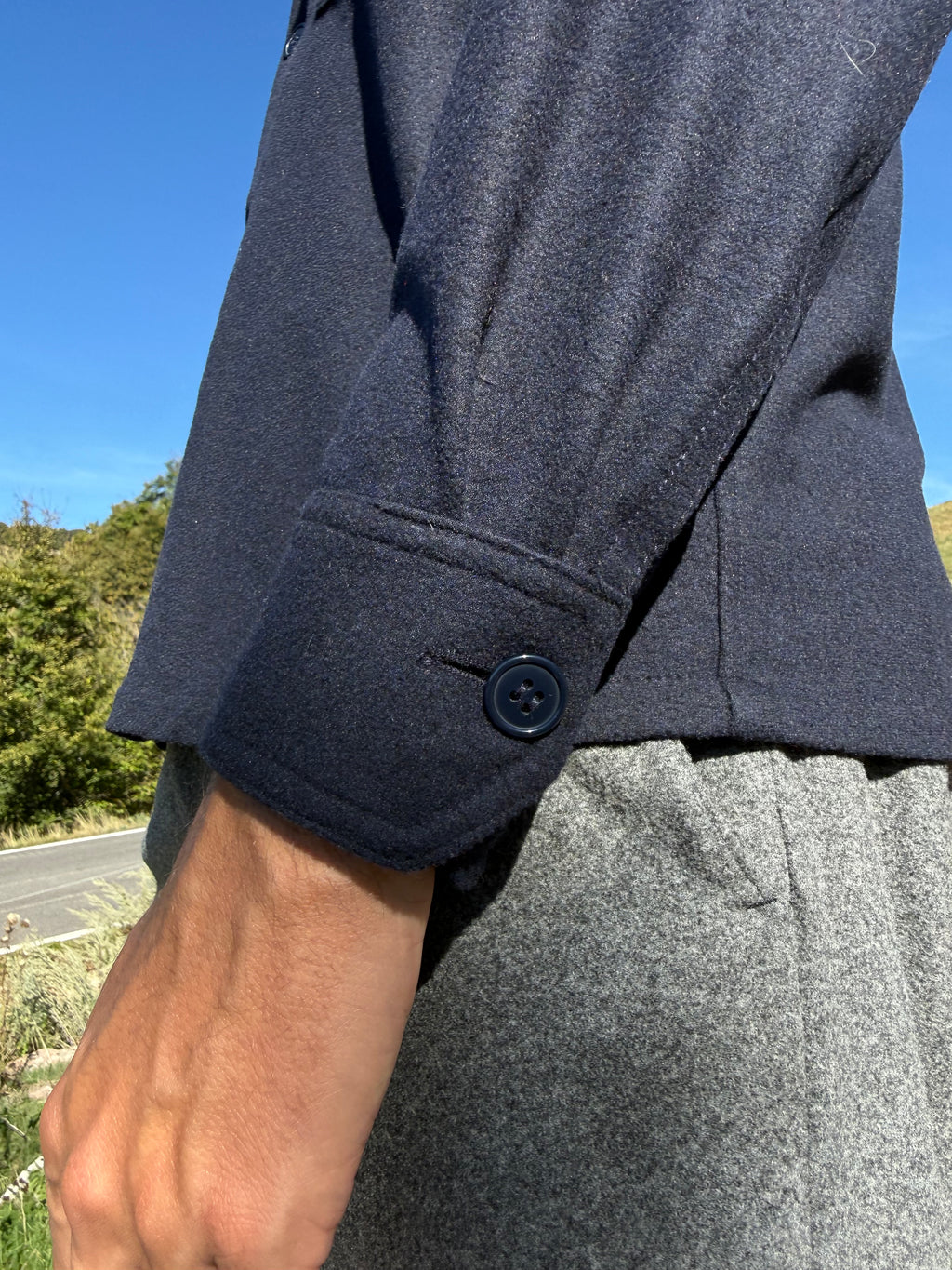 Overshirt Aifa in lana viscosa BLU NAVY