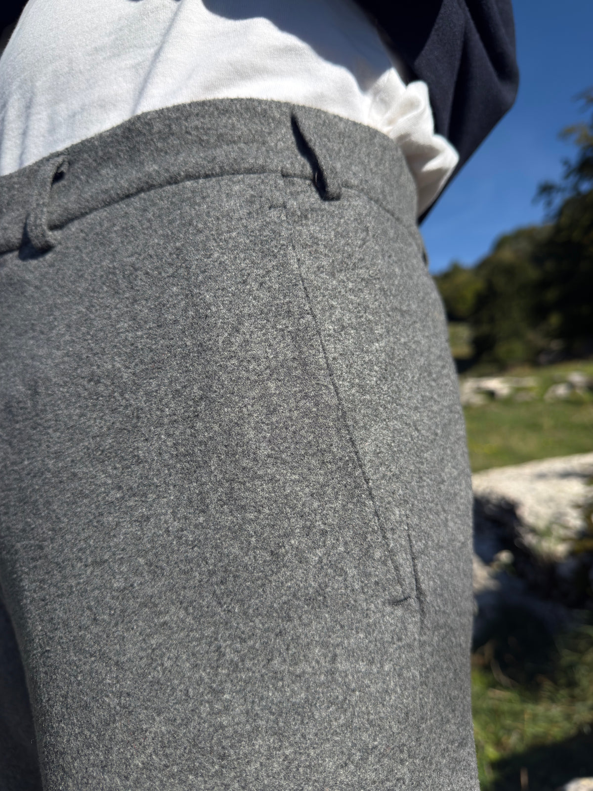 Pantalone Rayon in lana viscosa FUCILE/NERO
