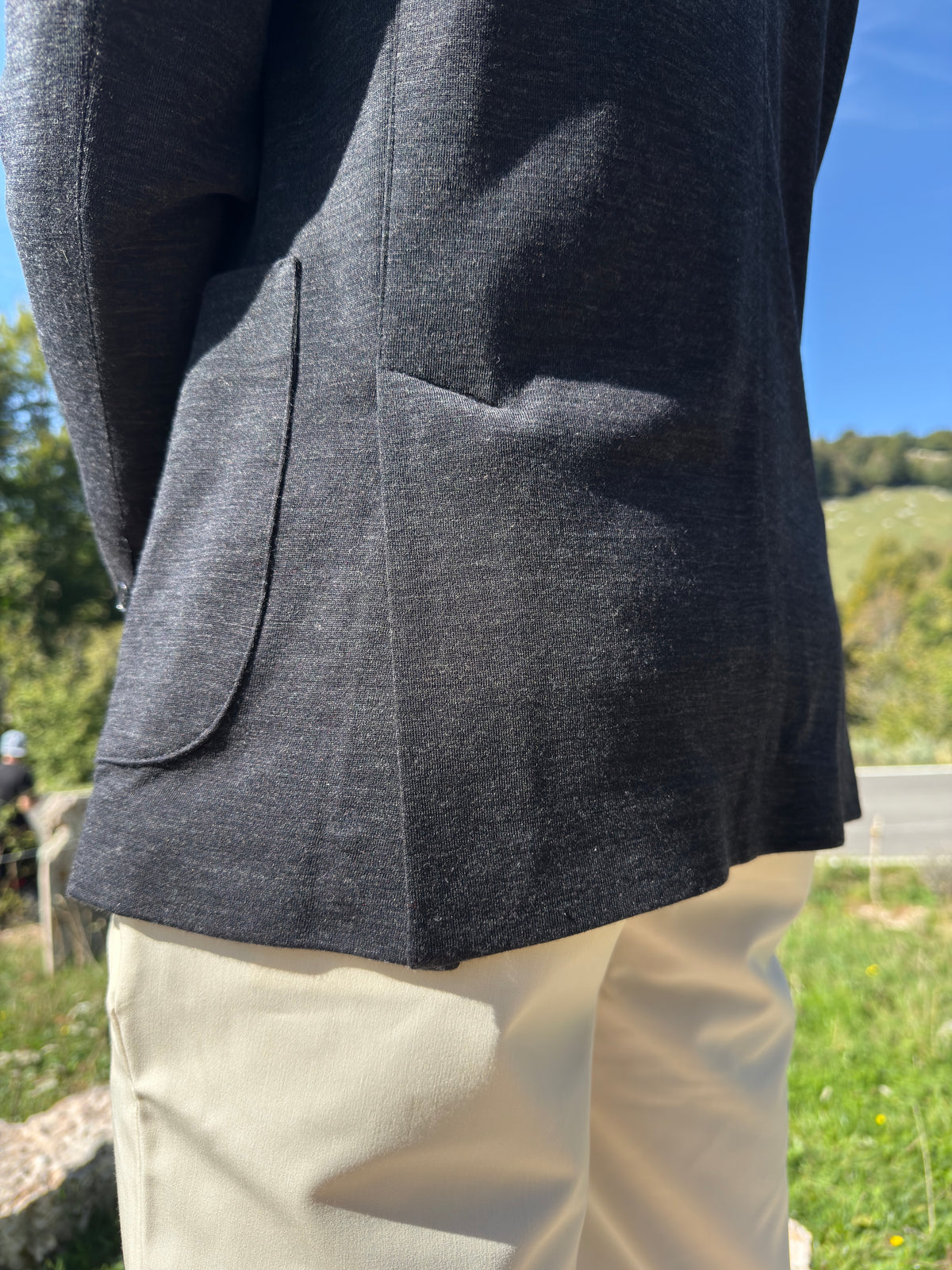 Giacca Pepita in lana viscosa DARK GREY