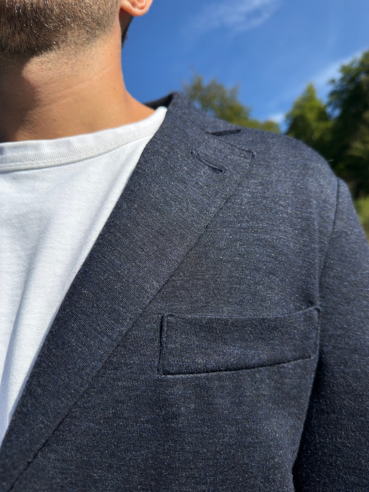 Giacca Pepita in lana viscosa BLU NAVY
