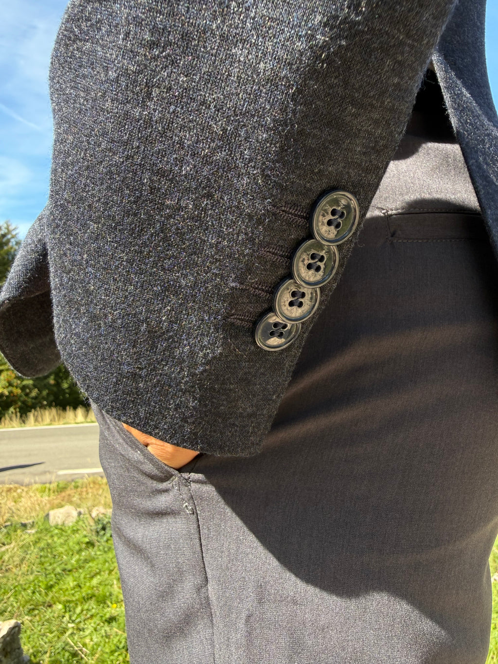 Giacca Pepita in lana viscosa BLU NAVY