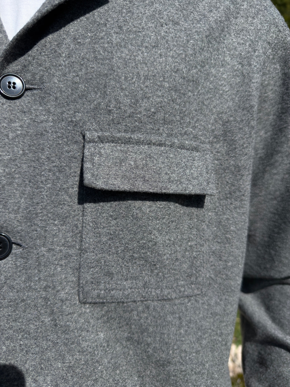 Overshirt Aifa in lana viscosa FUCILE/NERO